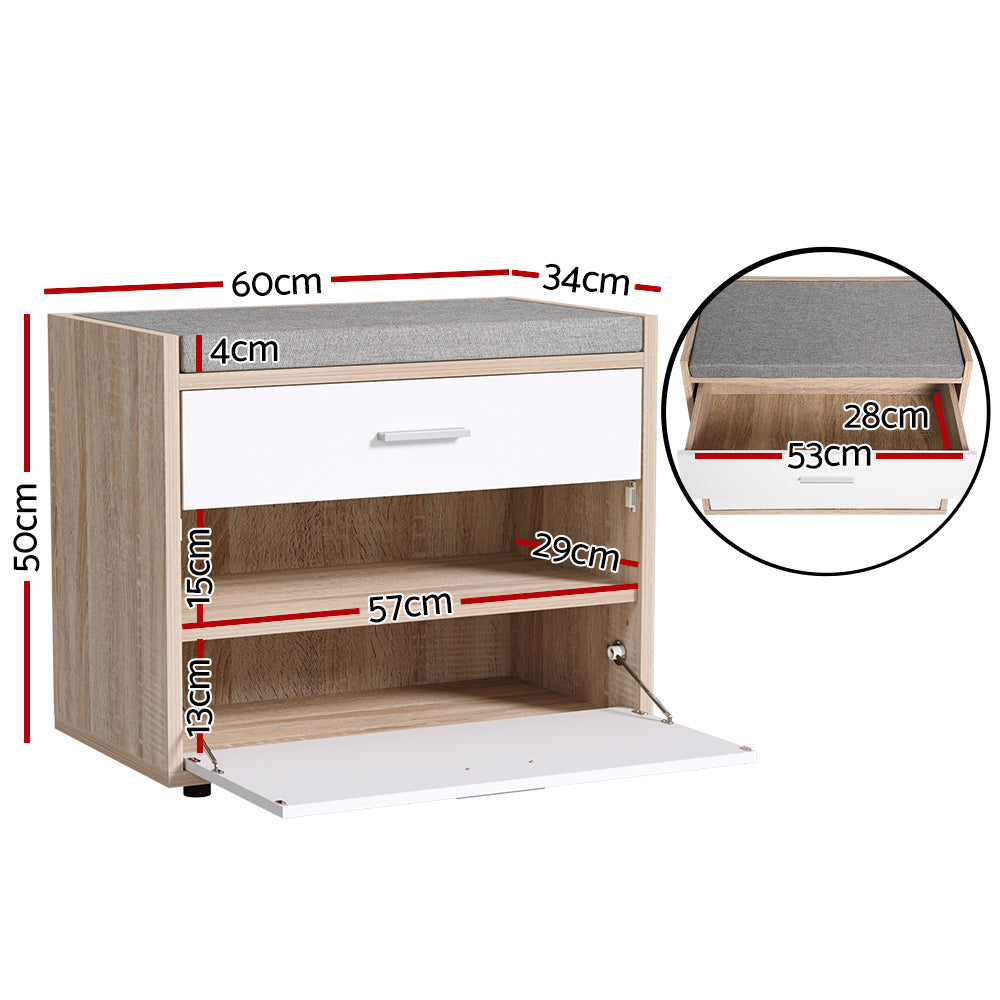 Elegant White Shoe Rack Cabinet Bench