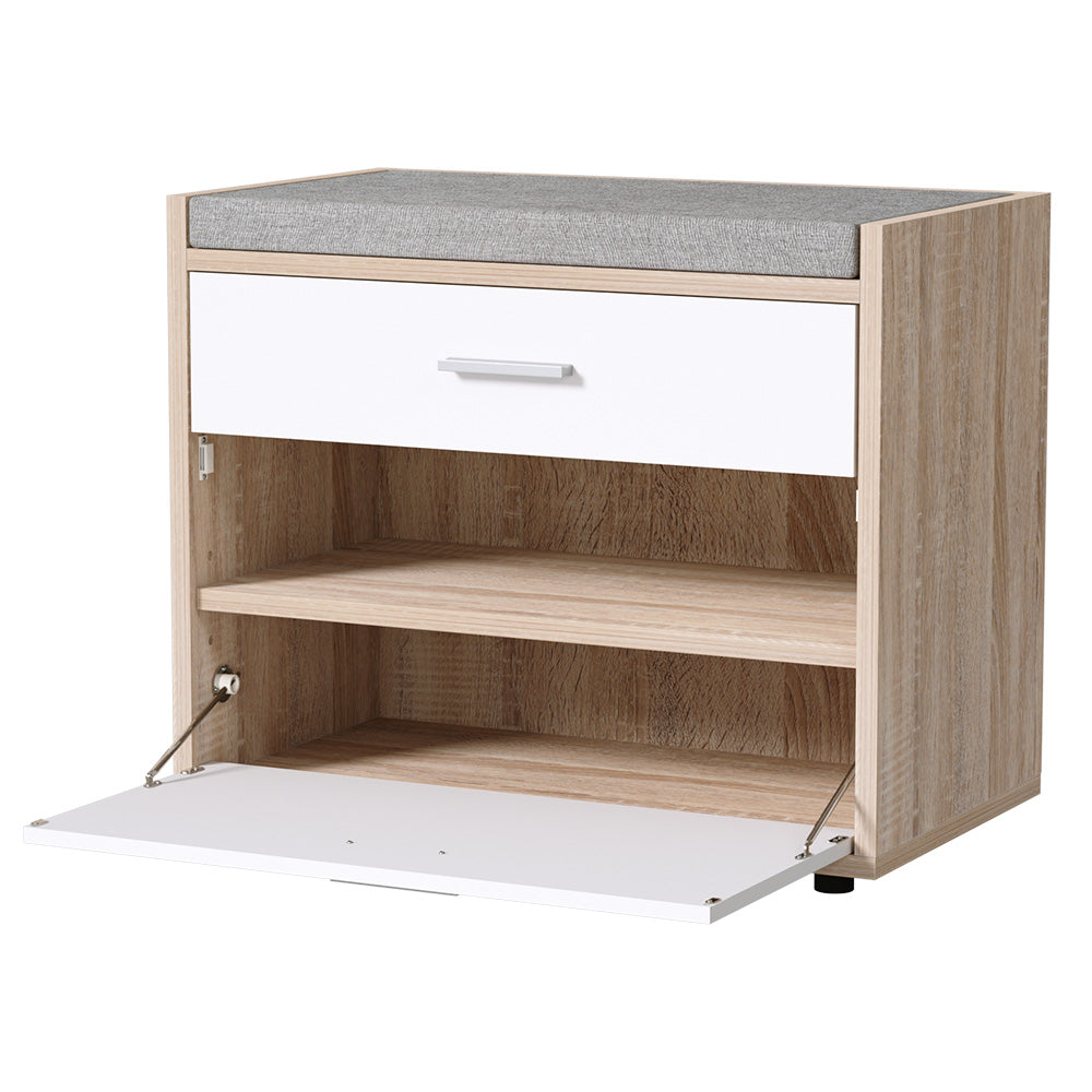 Elegant White Shoe Rack Cabinet Bench