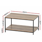 Artiss 93CM Rectangular Walnut Coffee Table