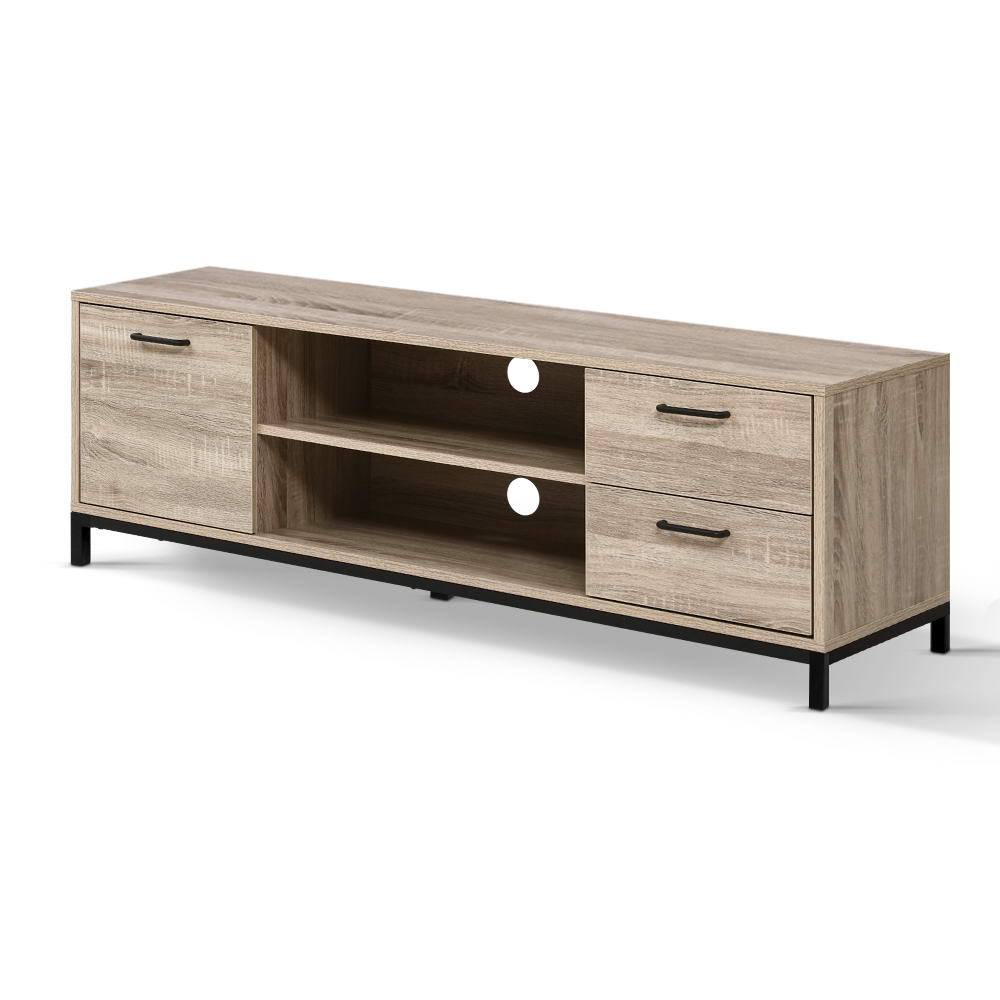 Artiss Tania 132cm Oak & Black TV Cabinet