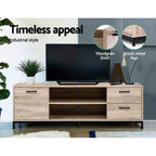 Artiss Tania 132cm Oak & Black TV Cabinet