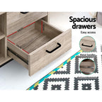 Artiss Tania 132cm Oak & Black TV Cabinet