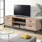Artiss Tania 132cm Oak & Black TV Cabinet