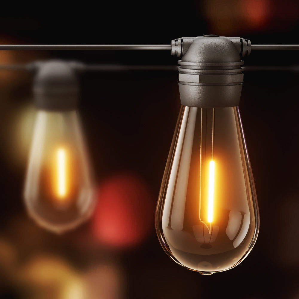 17m Solar LED Festoon String Lights