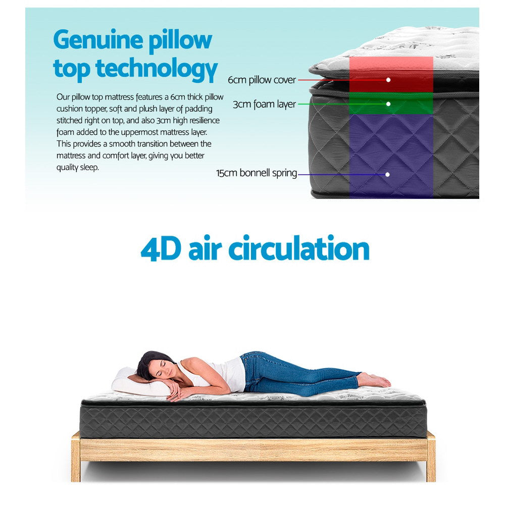 Giselle Bedding 24cm Pillow Top Bonnell Mattress