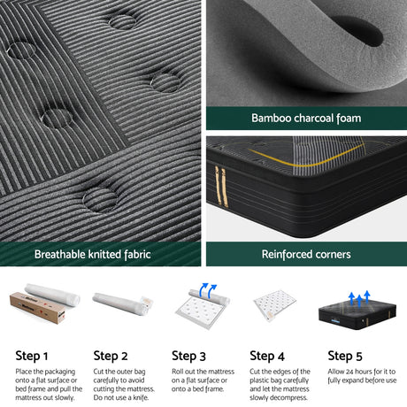 Giselle Bedding 35cm Euro Top Pocket Spring Mattress