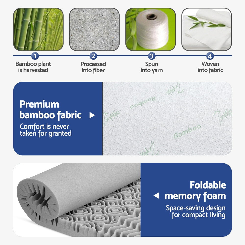 Giselle Bedding 8cm Graphite Memory Foam Topper