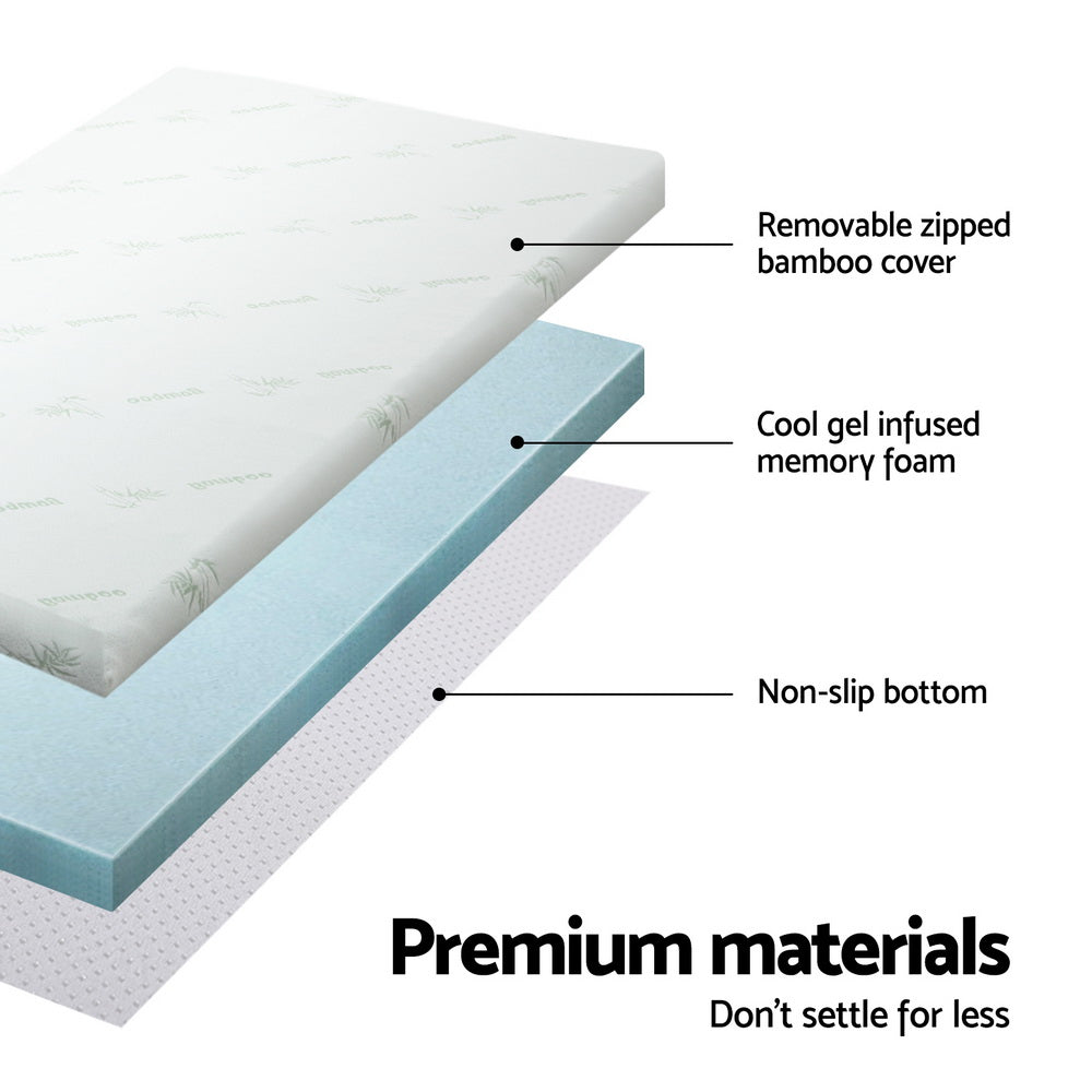 Giselle Bedding Cool Gel Memory Foam Topper