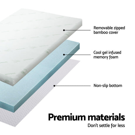 Giselle Bedding Cool Gel Memory Foam Topper