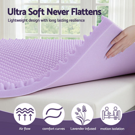 Giselle 5cm Lavender-Infused Memory Foam Topper