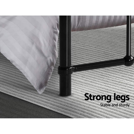 Artiss Bed Frame Metal Bed Frame LEO - Double (Black)