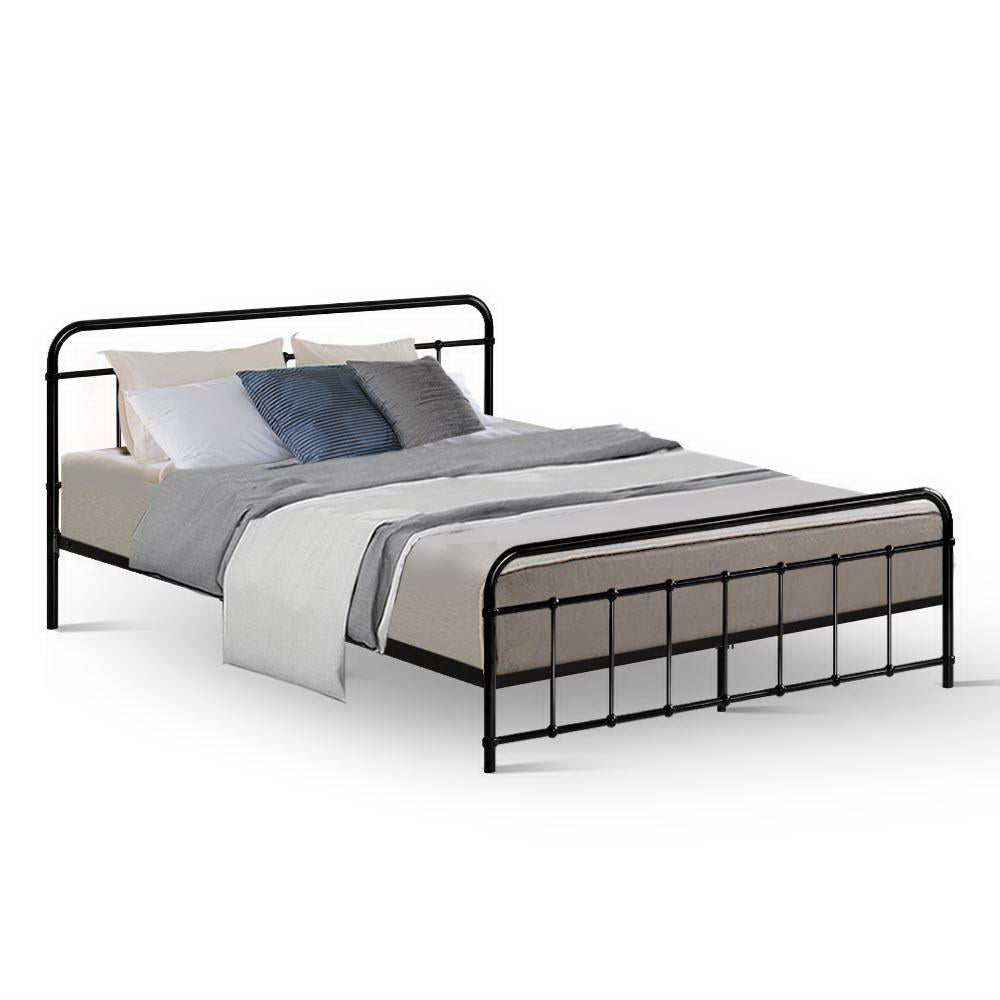 Artiss LEO Queen Metal Bed Frame - Black