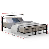 Artiss LEO Queen Metal Bed Frame - Black