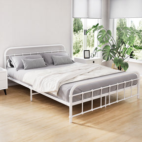 Artiss Leo Queen Metal Bed Frame - White