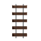 Artiss 5-Tier Walnut Bookshelf with Metal Frame