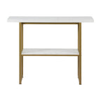 Artiss White & Gold Marble Effect Console Table