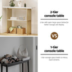 Artiss White & Gold Marble Effect Console Table