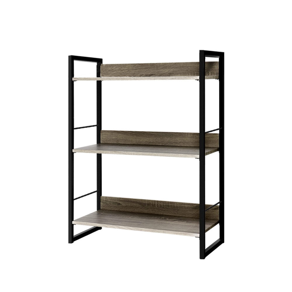 Artiss Modern 3-Tier Bookshelf in Black and Oak