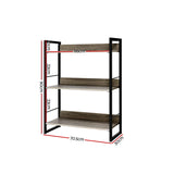 Artiss Modern 3-Tier Bookshelf in Black and Oak