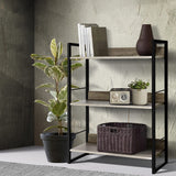 Artiss Modern 3-Tier Bookshelf in Black and Oak