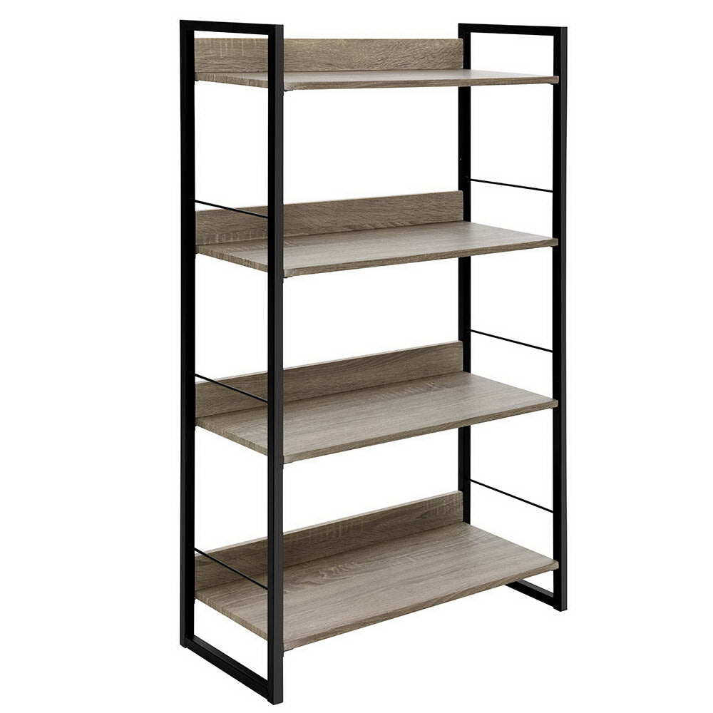 Artiss 4-Tier Bookshelf in NOE Black and Oak