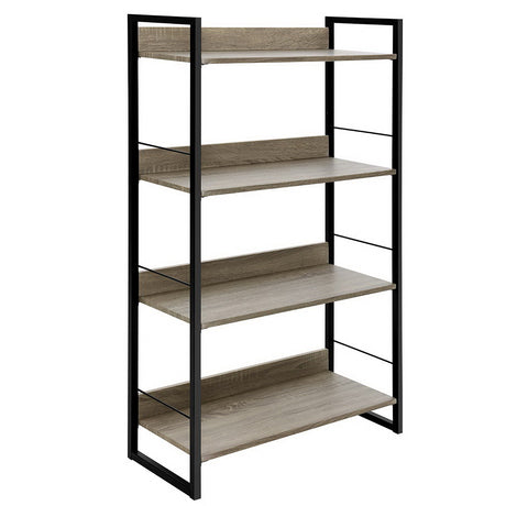 Artiss 4-Tier Bookshelf in NOE Black and Oak