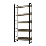 Artiss 5-Tier Bookshelf in Black and Oak
