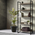 Artiss 5-Tier Bookshelf in Black and Oak