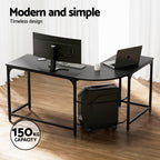 Artiss L-Shape Computer Desk & Ergonomic Chair