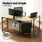 Artiss L-Shape Computer Desk with CPU Stand