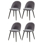 Velvet Curved Dining Chairs Set of 4