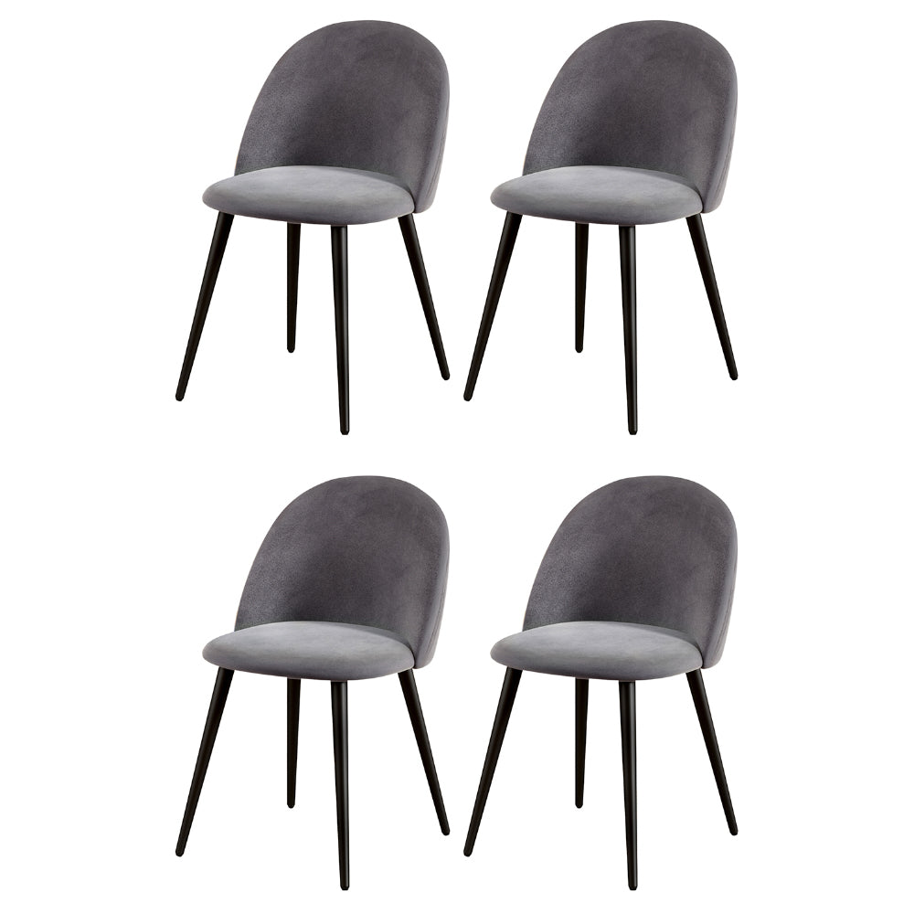 Velvet Curved Dining Chairs Set of 4