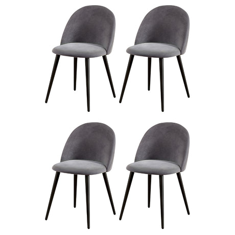 Velvet Curved Dining Chairs Set of 4