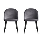 Velvet Curved Dining Chairs Set of 4