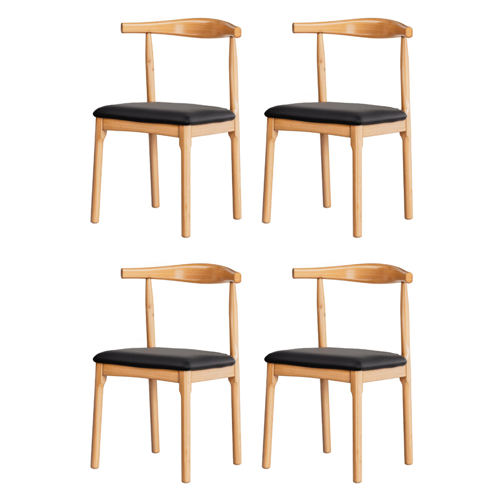 Elegant Dining Chairs in Rubber Wood & Leather