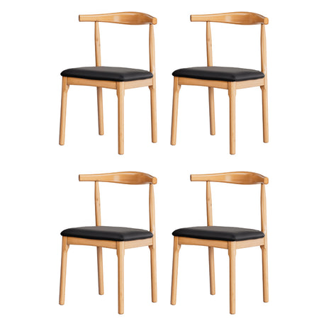 Elegant Dining Chairs in Rubber Wood & Leather