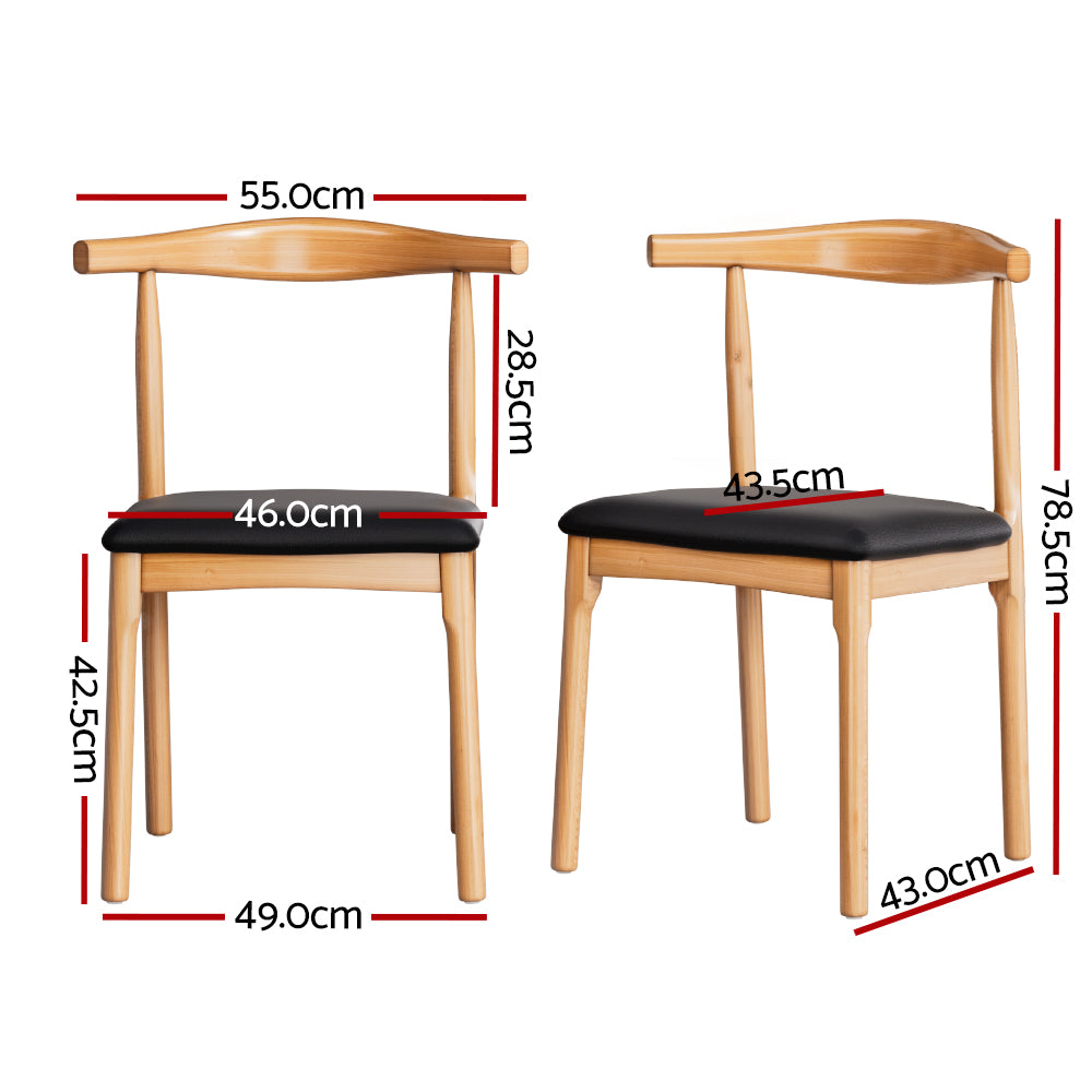 Elegant Dining Chairs in Rubber Wood & Leather