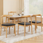 Elegant Dining Chairs in Rubber Wood & Leather