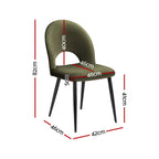 Velvet Hollow Green Dining Chairs Set of 4