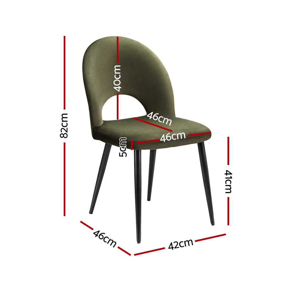 Velvet Hollow Green Dining Chairs Set of 4