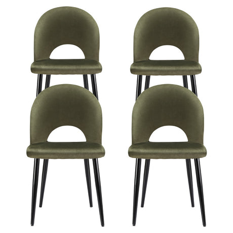 Velvet Hollow Green Dining Chairs Set of 4