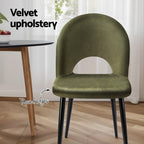 Velvet Hollow Green Dining Chairs Set of 4