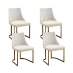Elegant Beige Linen Dining Chairs Set of 4