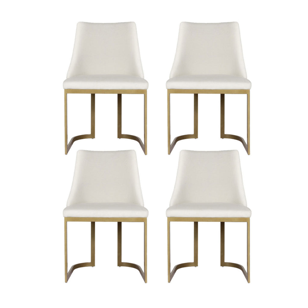 Elegant Beige Linen Dining Chairs Set of 4