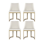Elegant Beige Linen Dining Chairs Set of 4