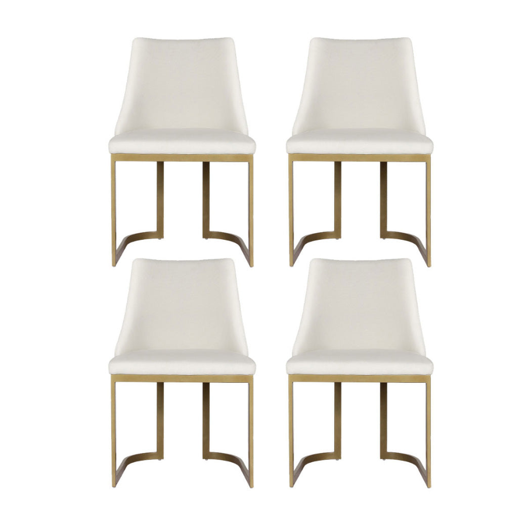 Elegant Beige Linen Dining Chairs Set of 4
