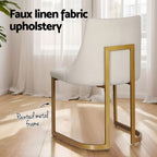 Elegant Beige Linen Dining Chairs Set of 4