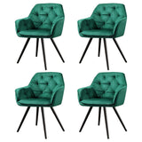 Velvet Diamond Tufted Dining Chair Set of 4