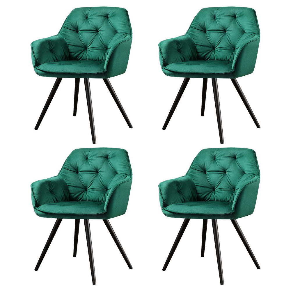 Velvet Diamond Tufted Dining Chair Set of 4