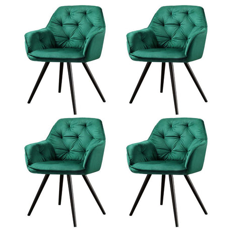 Velvet Diamond Tufted Dining Chair Set of 4